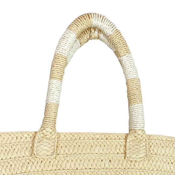 New Tropical Vacation Straw Tote/Handbag  15 x 10 x 5 - Picture 5 of 8